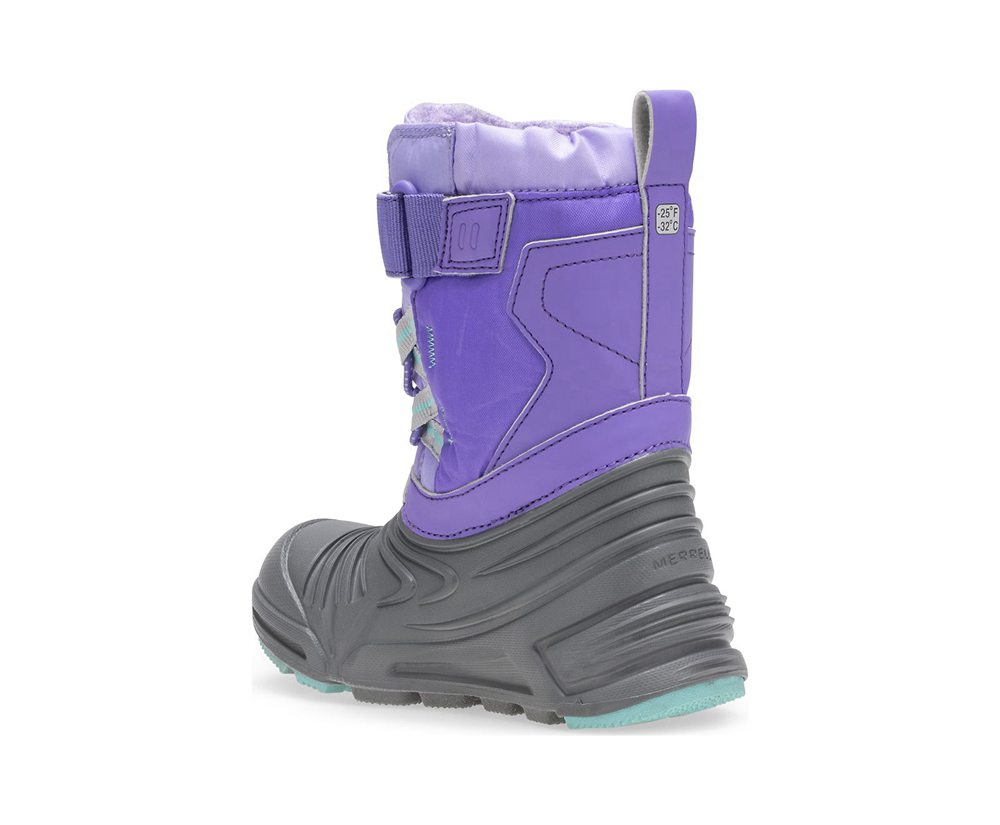 Merrell Boots Grey/Purple - Snow Quest Lite 2.0 Waterproof Jr. - Kids 89SOPIZCH